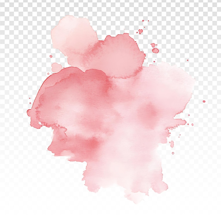PSD acquerello rosa pastello su sfondo bianco
