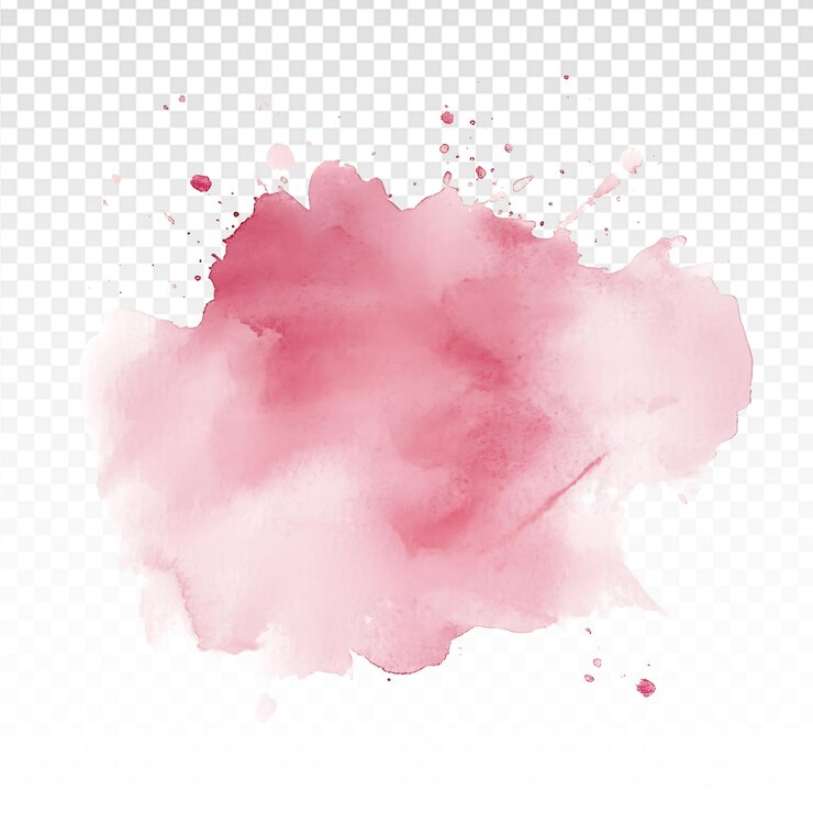 PSD acquerello rosa pastello su sfondo bianco