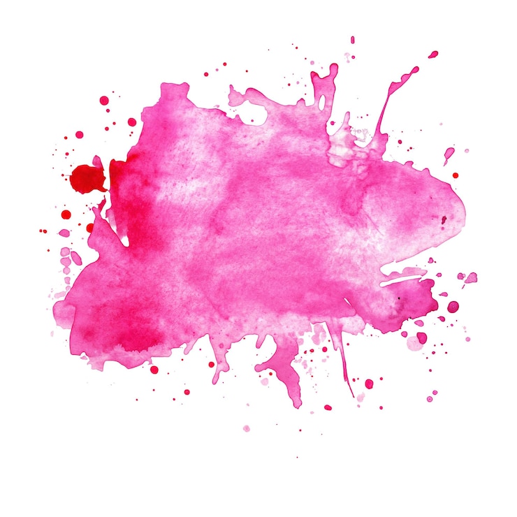 PSD acquerello rosa splatter isolato