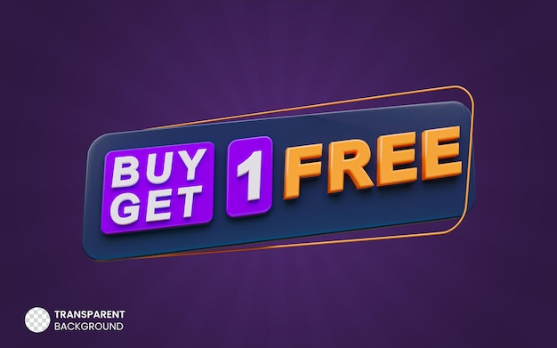 Acquista uno e ottieni uno vendita banner promozionale 3d