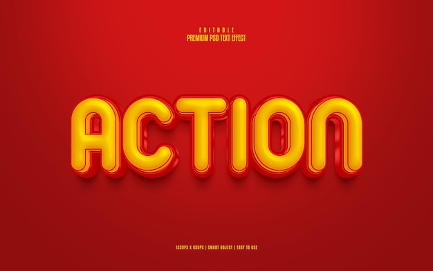 Action Effet De Texte Psd Premium Modifiable