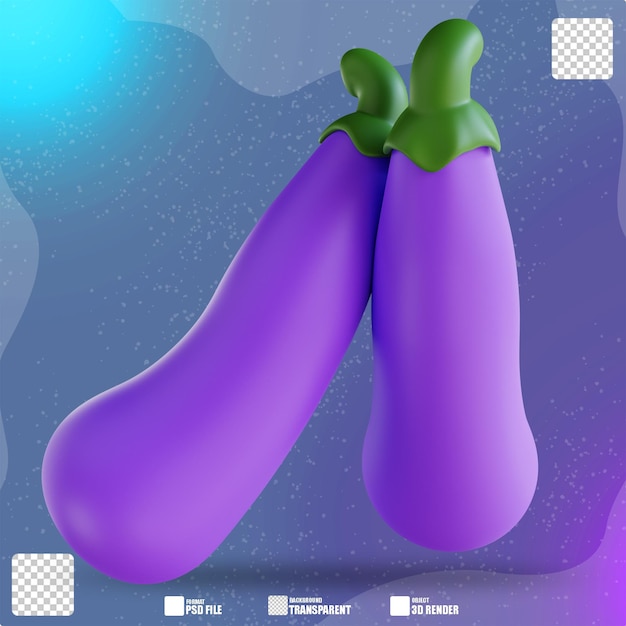 PSD action de grâces aubergine illustration 3d