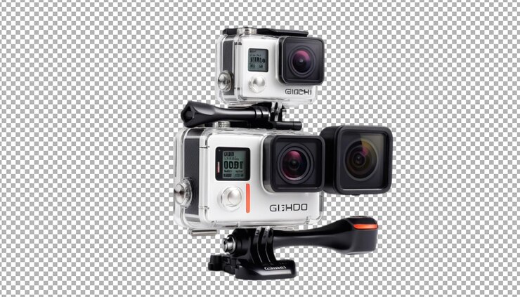 PSD action-kamera mit gimbal-stabilisator perfekte abenteuer-aufnahmegerät