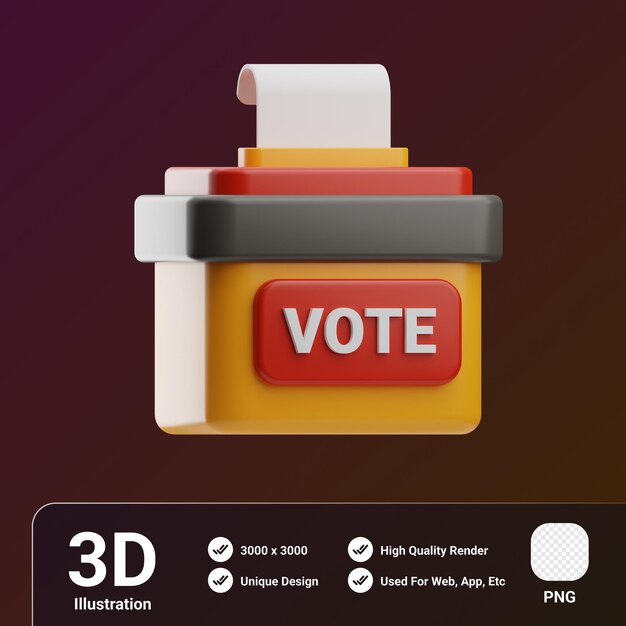 PSD activisme objet vote illustration 3d