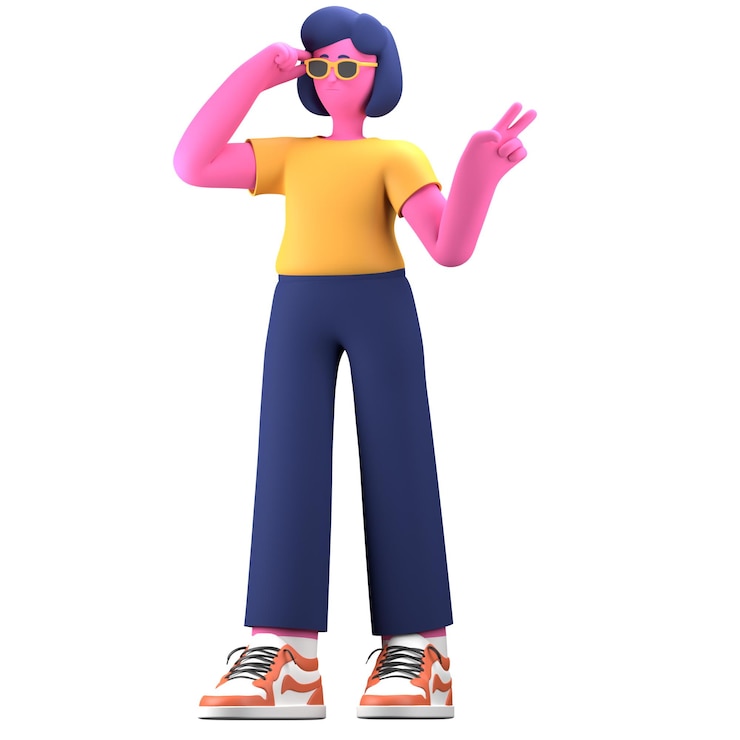 PSD activité de fille pose cool créative