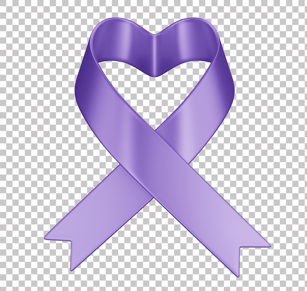 PSD activo 3d para el mes de concienciación y prevención del cáncer cervical marcha lila fondo transparente