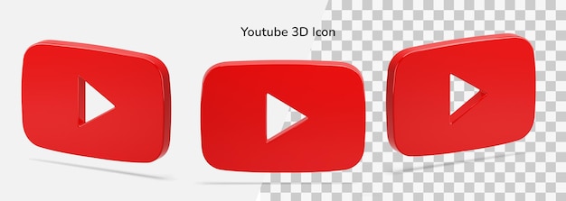 PSD activo de icono 3d flotante aislado 3d logotipo de youtube