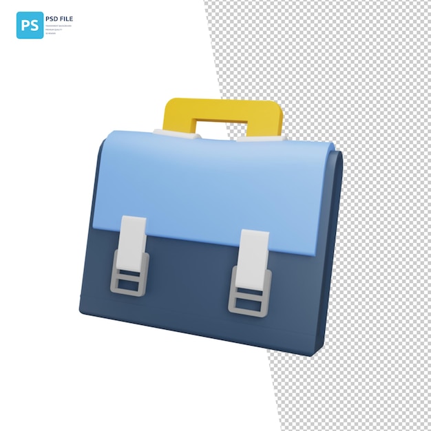 Activos de diseño de ilustración 3D de maleta de negocios