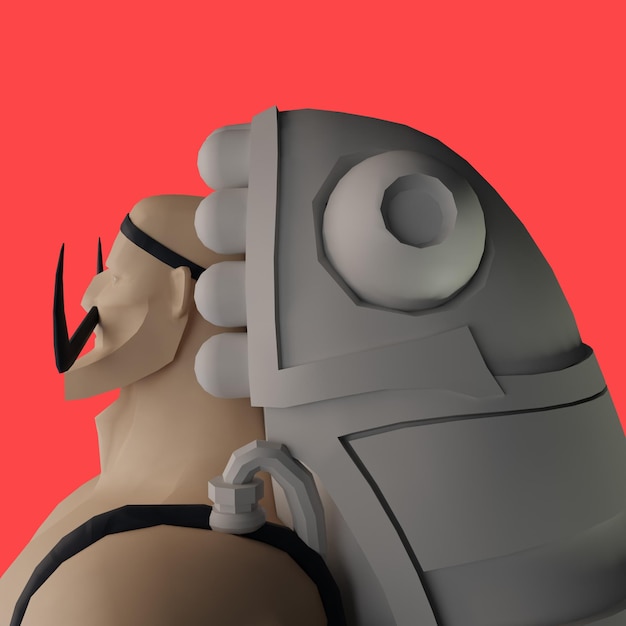 Los activos de renderización 3D de objetos metálicos