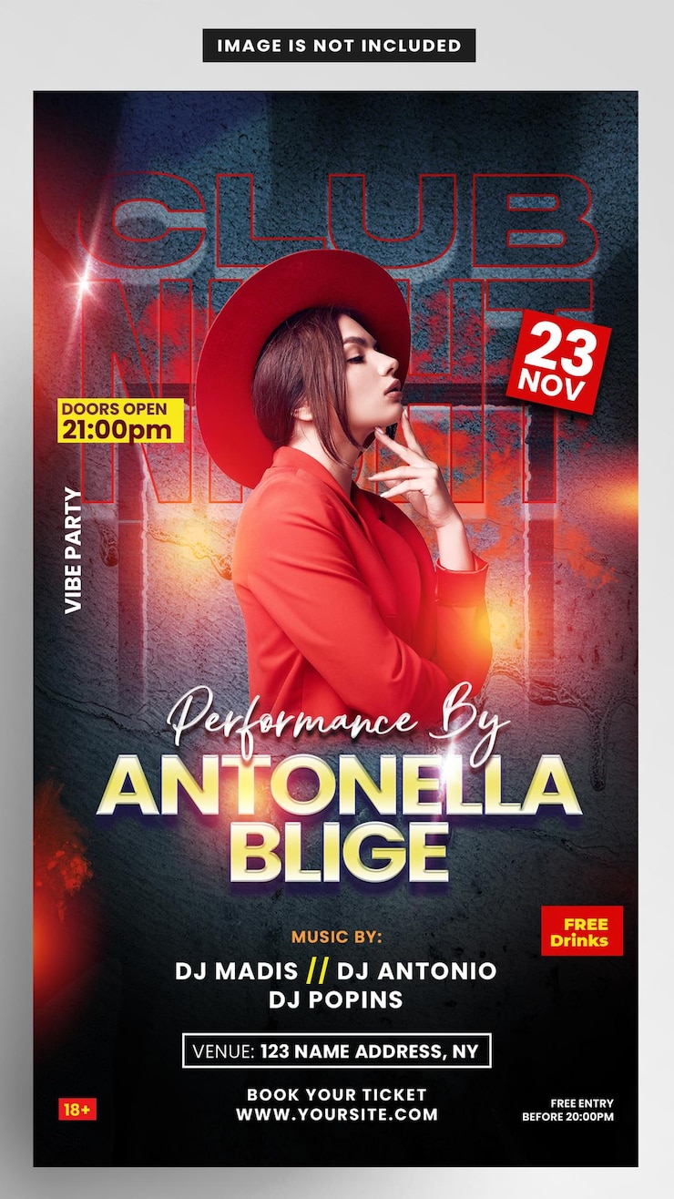 PSD actuación de concierto evento de historia de instagram flyer