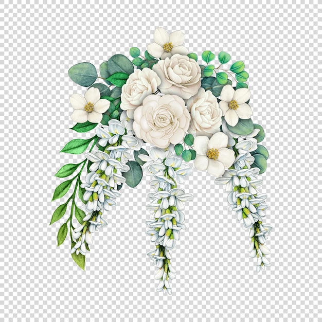 acuarela dibujada a mano decoración floral elegante