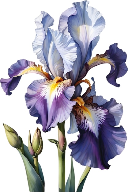 PSD acuarela de flor de iris barbudo ilustración de flores aigenerated