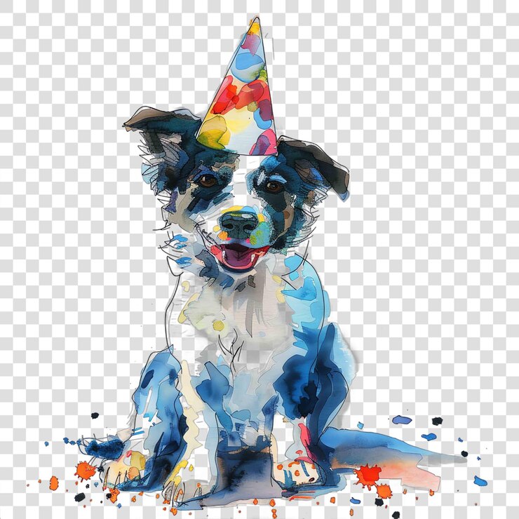 PSD acuarela de la guardería del perro feliz