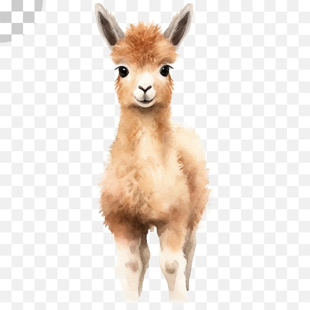 La acuarela de la llama alpaca