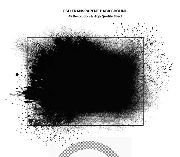 PSD acuarela pintura negra tinta pincel trazo pincel línea o textura diseño artístico sucio textura