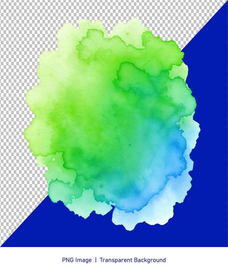 PSD acuarela verde y azul salpicado