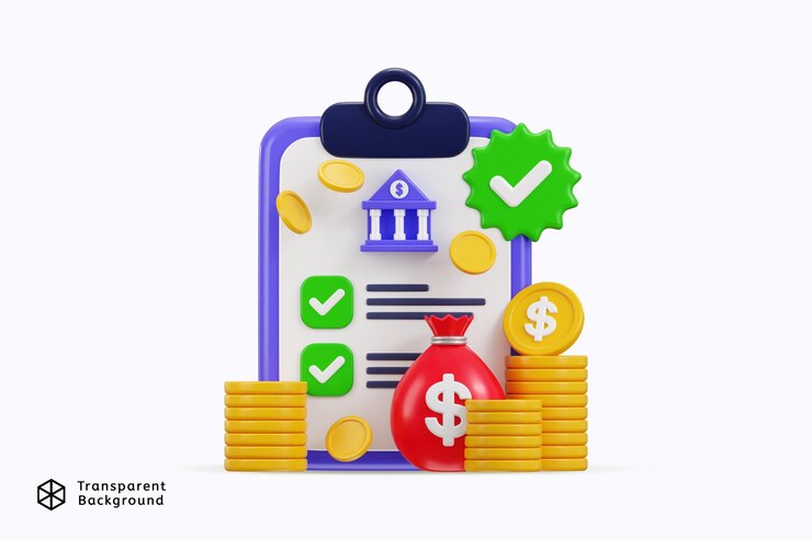 PSD acuerdo de préstamo bancario o oficina de impuestos edificio de columna auditoría de finanzas públicas concepto icono de renderización 3d