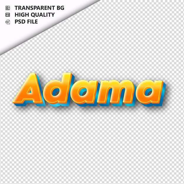 PSD adamamade de texto laranja com sombra transparente isolado