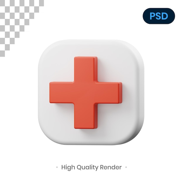 Además de ilustración de renderizado 3D Premium PSD