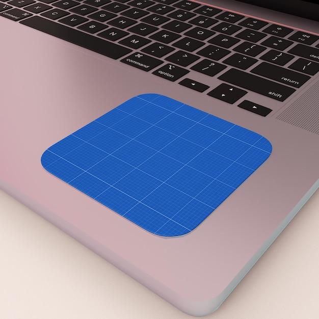 PSD adesivo quadrado em maquete psd de laptop com design personalizável