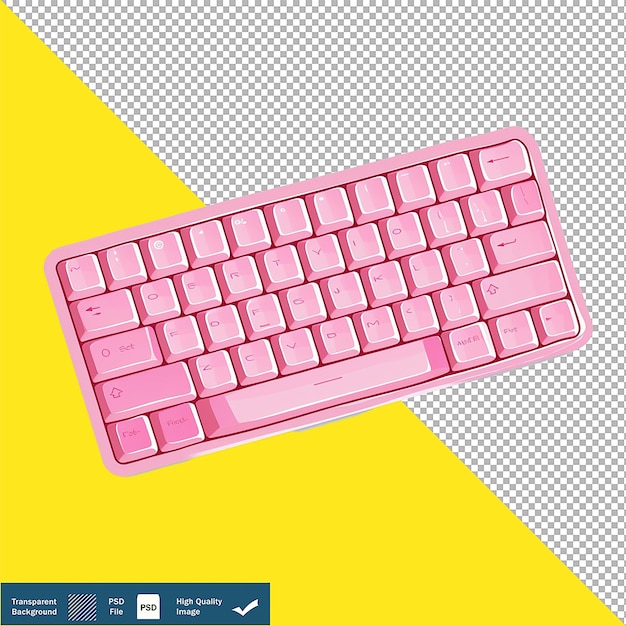Adesivo vetorial de teclado rosa em fundo transparente png psd