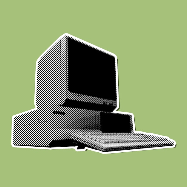 adesivo vintage em estilo semitono