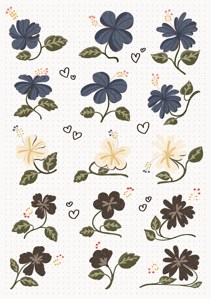 PSD adesivos de hibisco floral