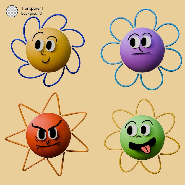 adesivos retro estilizados em 3D
