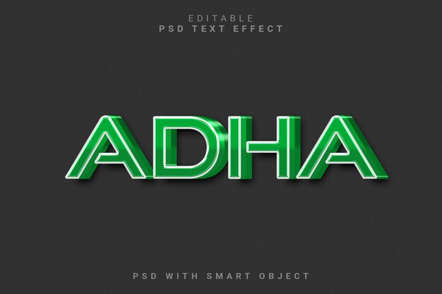 Adha 3D-Text-Effekt