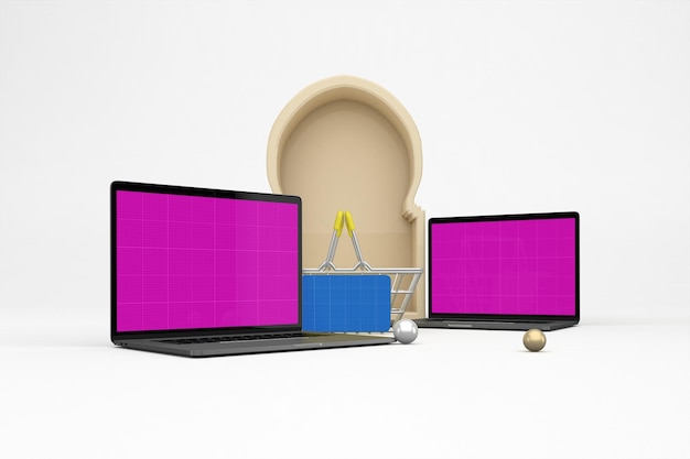 Adha-Shopping-Website auf dem Laptop