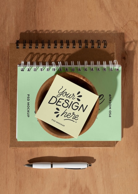 Adhesive reminder notes mock-up design