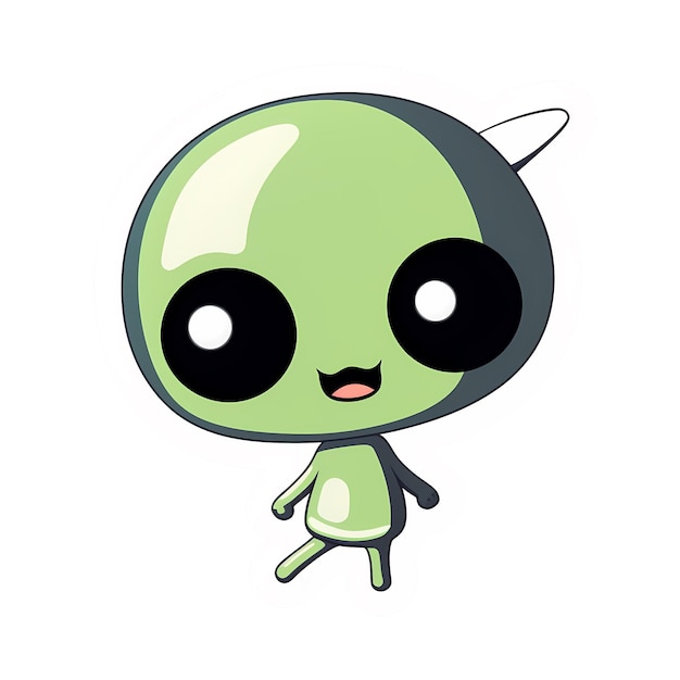 PSD el adhesivo de alien kawaii es un archivo transparente png.