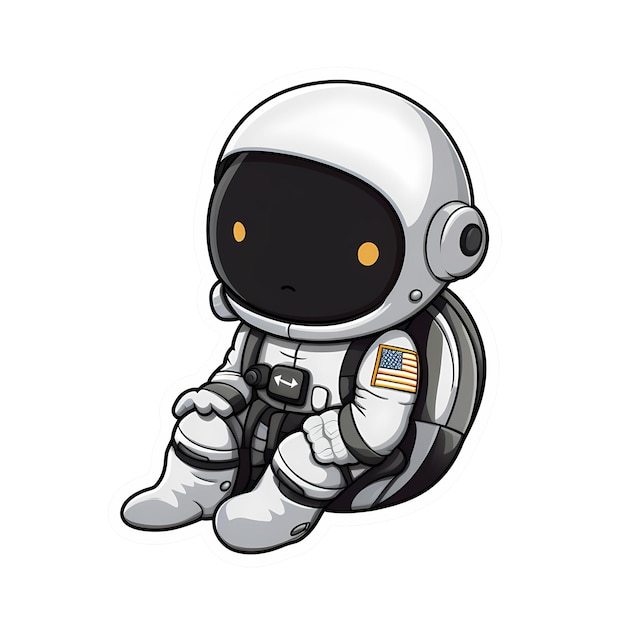 PSD el adhesivo de astronauta kawaii es un archivo transparente png