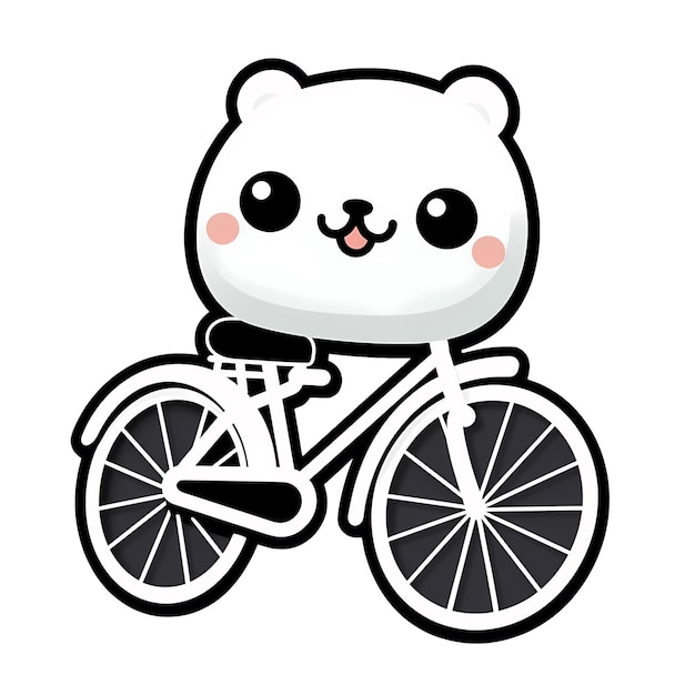 Adhesivo de bicicleta kawaii png archivo transparente