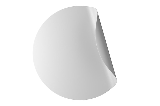 Adhesivo circular blanco con bordes redondeados imagen de renderizado 3d
