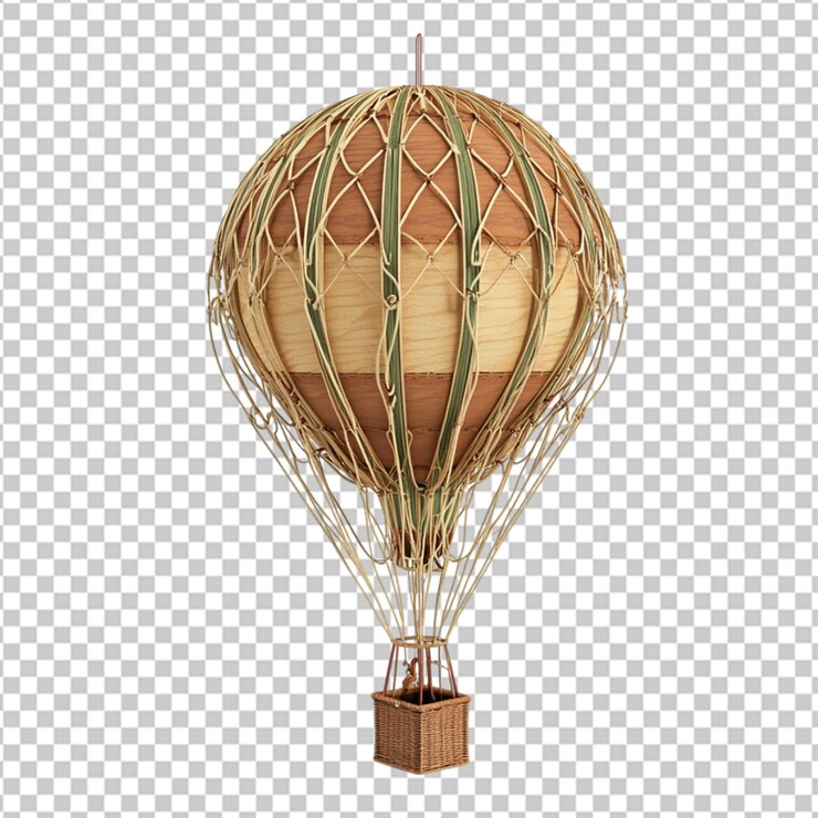 PSD adhesivo de dibujos animados de globo de aire caliente
