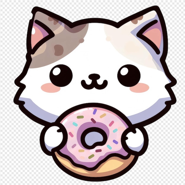 PSD el adhesivo de happy kitty png