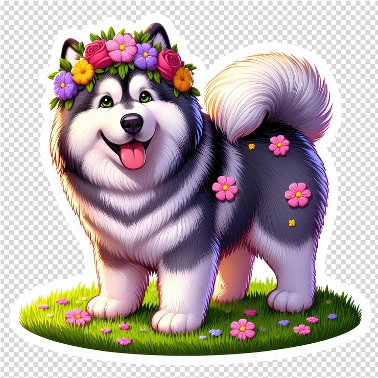 PSD adhesivo para perros con fondo transparente