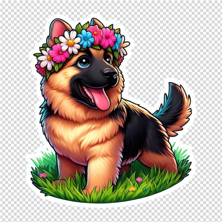 PSD adhesivo para perros con fondo transparente