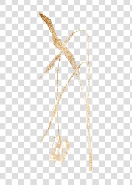 Adhesivo png de tulipán dorado con fondo transparente