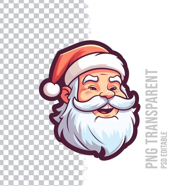 PSD adhesivo transparente psd para la cabeza de papá noel