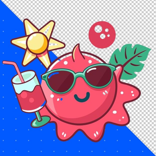 Adhesivo de verano lindo PNG Fondo transparente