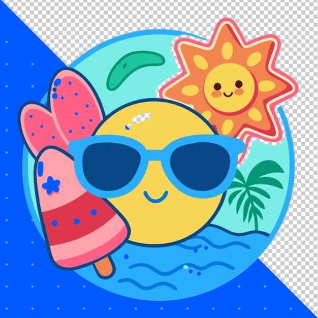 Adhesivo de verano lindo PNG Fondo transparente