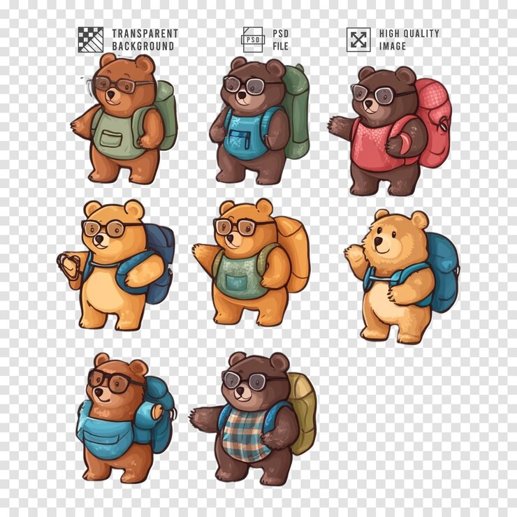 PSD adhesivos de muñecas con fondo transparente en calidad jpg hd