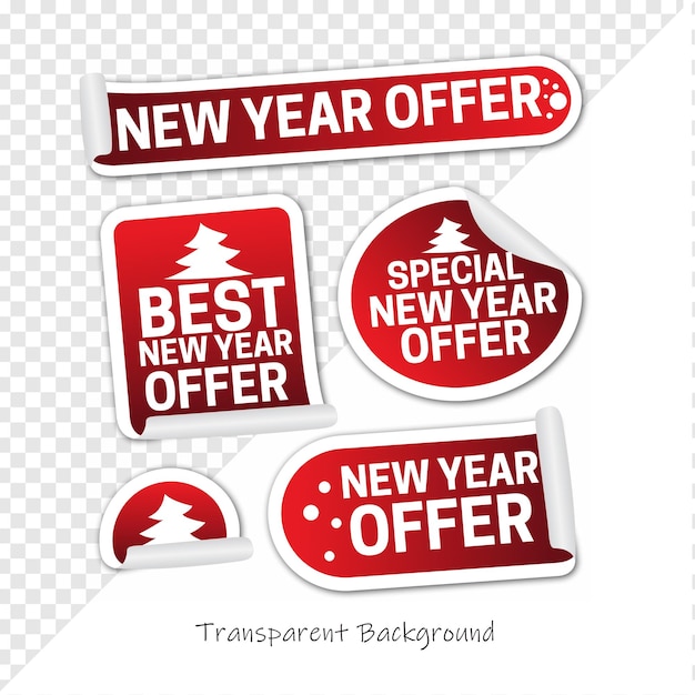 Adhesivos de ofertas de Año Nuevo y Navidad