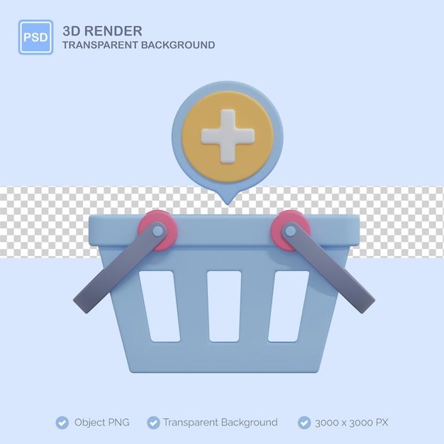 PSD adicionar ao cesto ilustração 3d