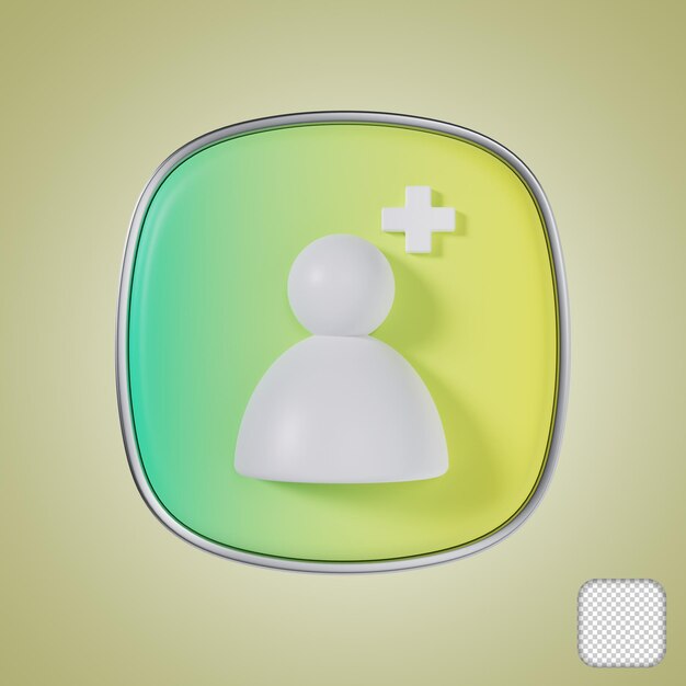 Adicionar ícone 3d do aplicativo móvel de amigo