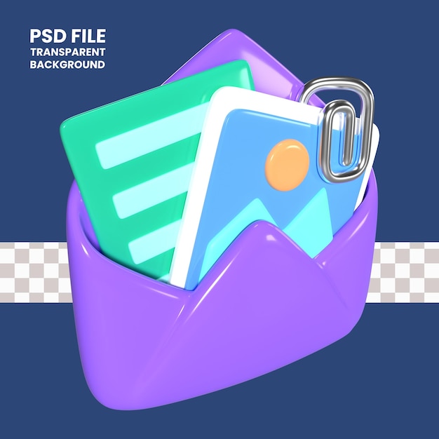 Adjunto icono de ilustración 3D