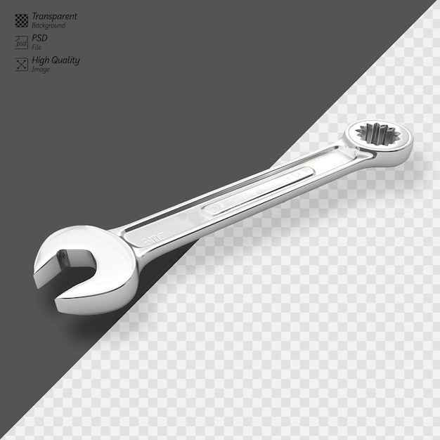 PSD adjustable wrench isolated on a transparent background