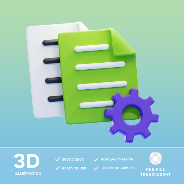 Administración de contenidos de PSD Ilustración 3D